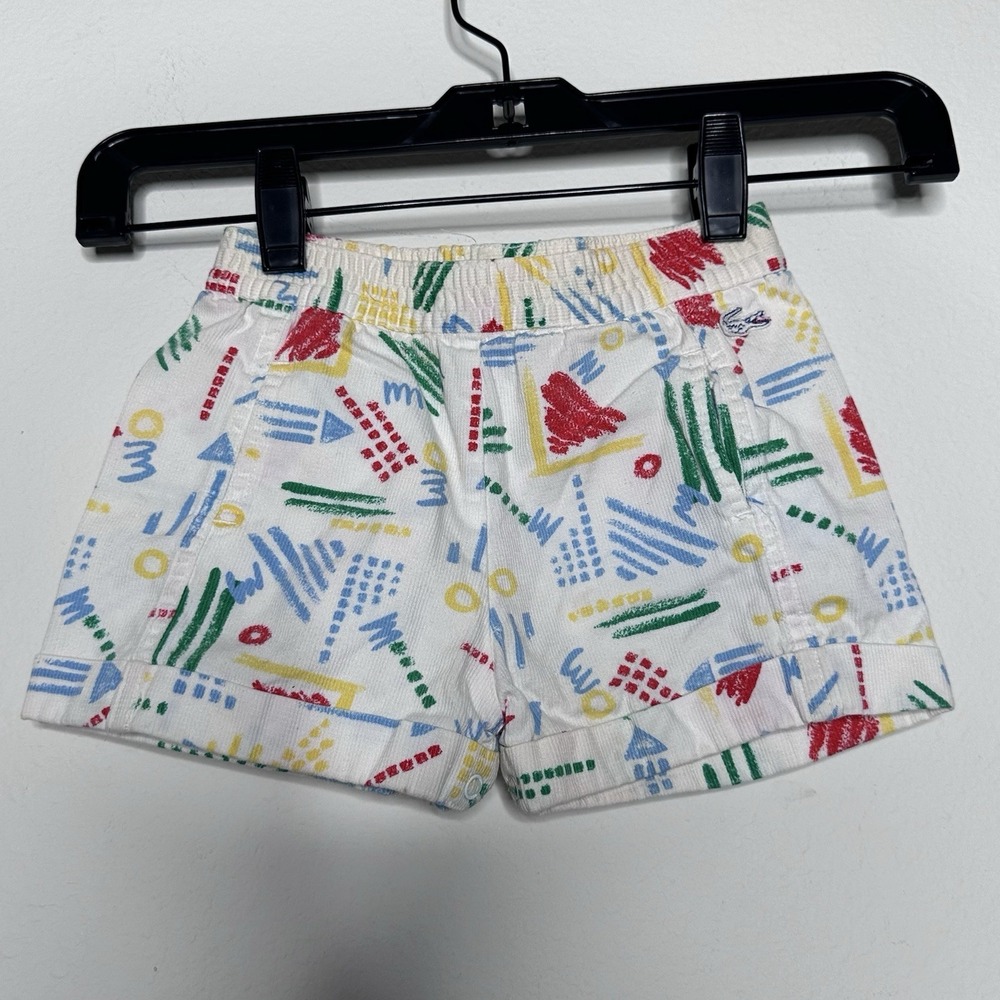 Vintage‎ 90s Lacoste Kids Baby Shorts Colorful Rare Sz 18 months